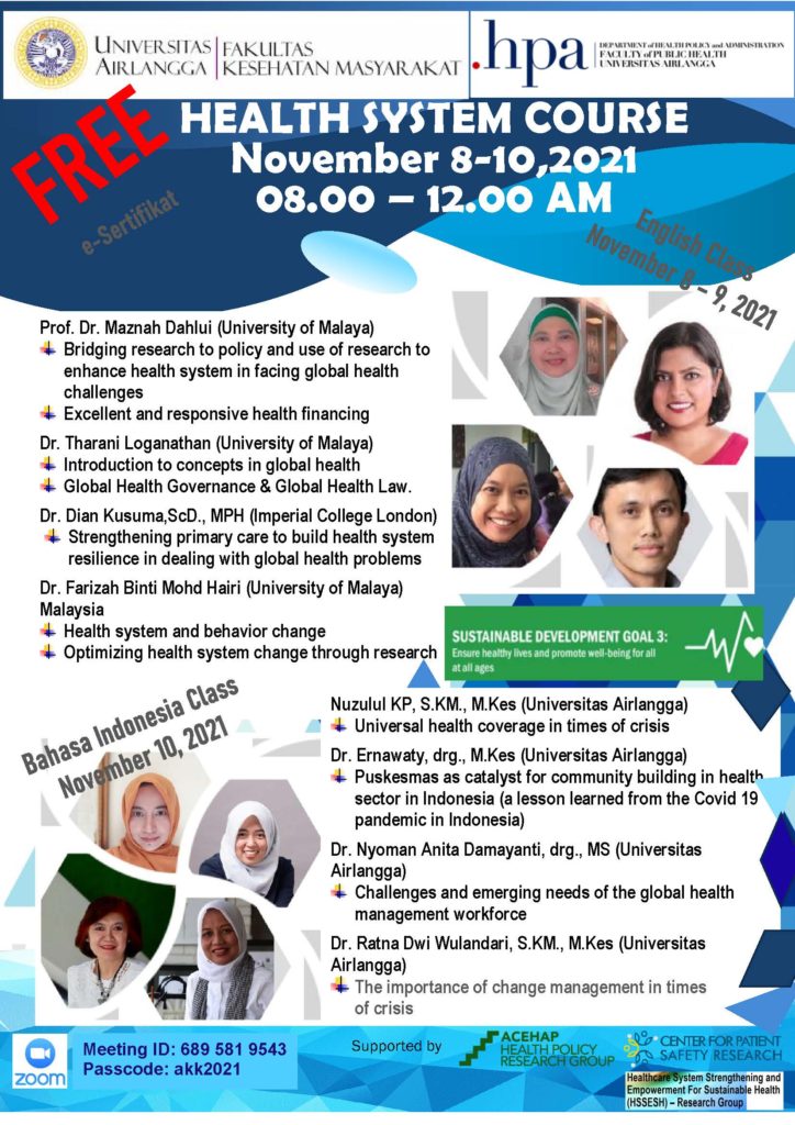 Health System Course – Department of Social and Preventive Medicine